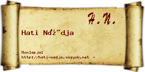 Hati Nádja névjegykártya